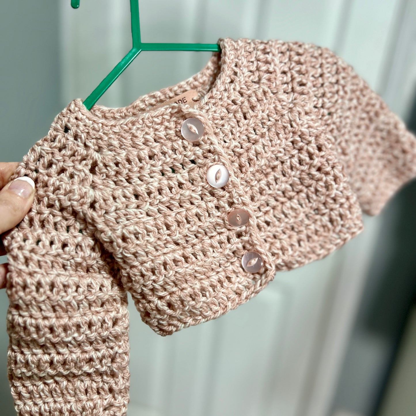 Pink Newborn Crochet Handmade Cardigan